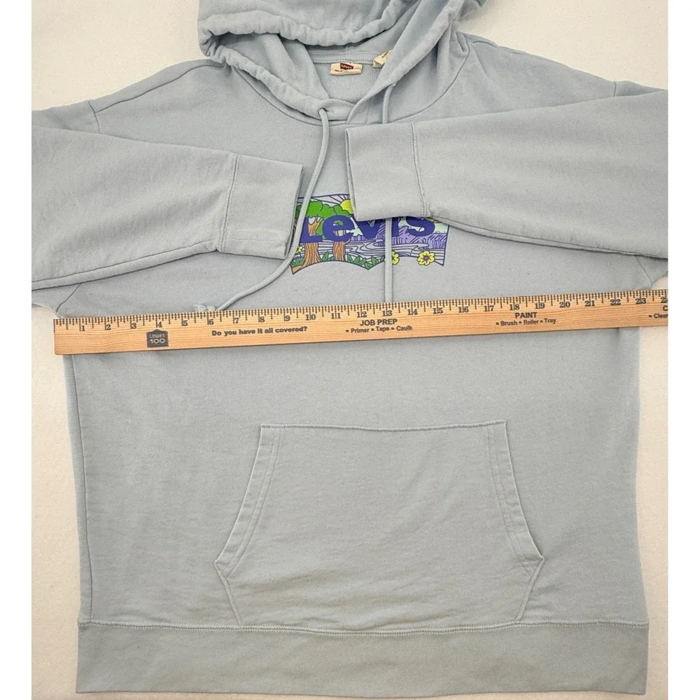 Levis Hoodie XL Graphic Logo Sweatshirt Blue Pullover‎ Mens Womens